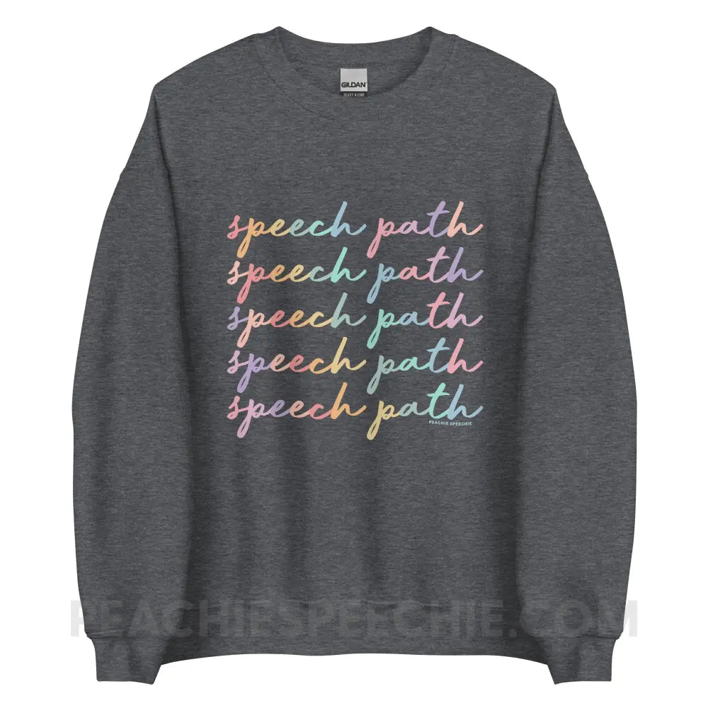 Speech Path Script Classic Sweatshirt - Dark Heather / S - peachiespeechie.com