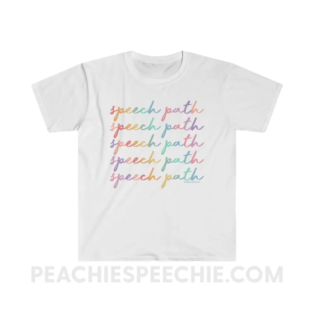 Speech Path Script Classic Tee - White / S - T-Shirt peachiespeechie.com