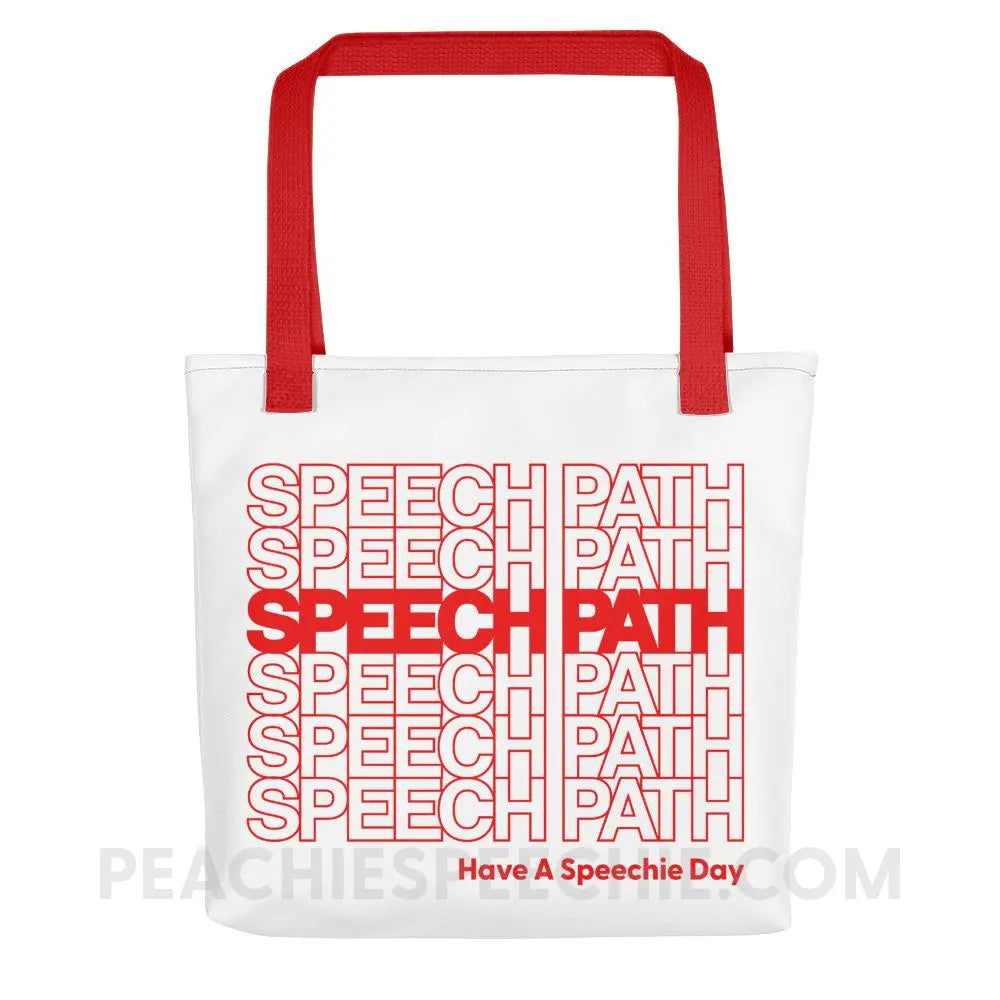 Speech Path Tote Bag - Red - Bags peachiespeechie.com