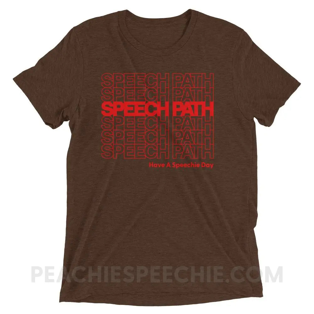 Speech Path Tri-Blend Tee - Brown Triblend / XS - T-Shirts & Tops peachiespeechie.com