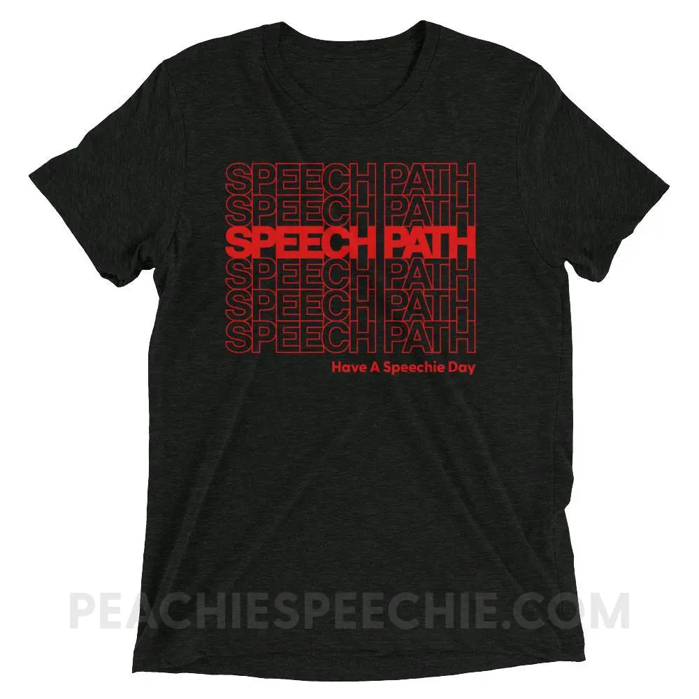 Speech Path Tri-Blend Tee - Charcoal-Black Triblend / XS - T-Shirts & Tops peachiespeechie.com