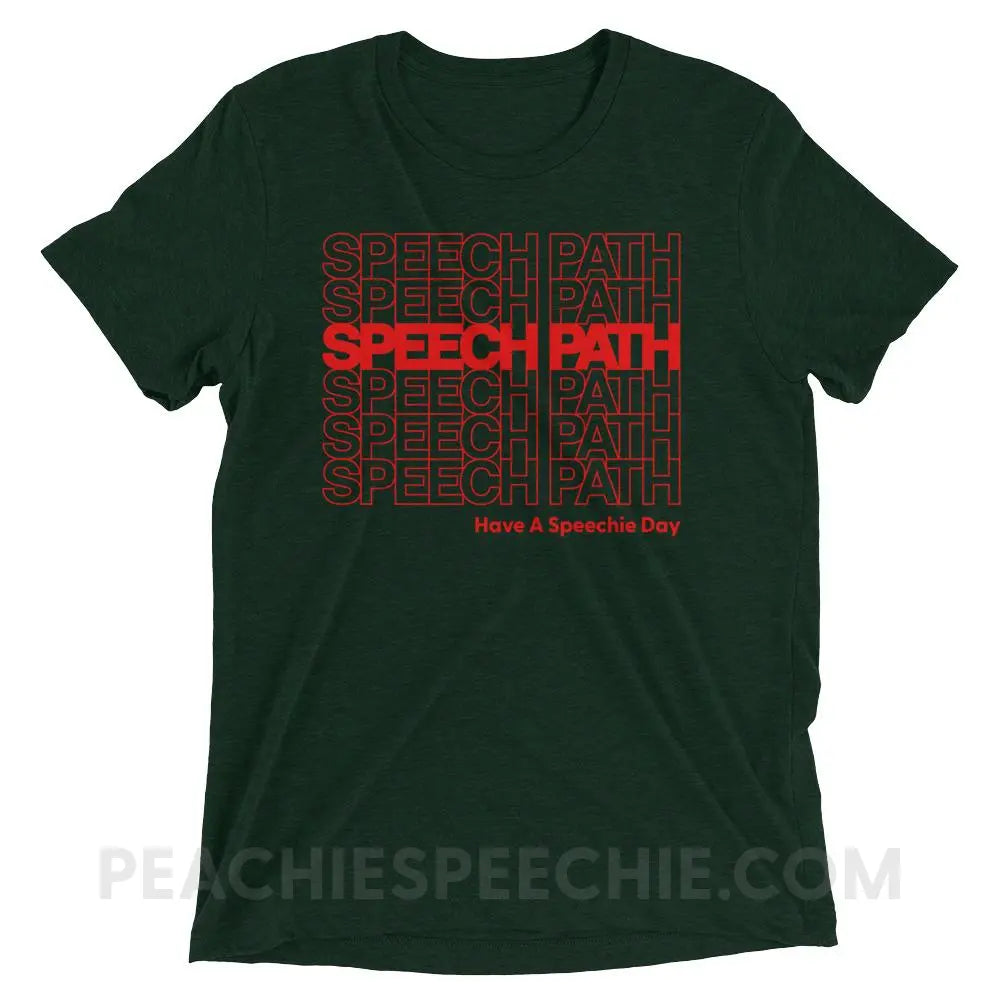 Speech Path Tri-Blend Tee - Emerald Triblend / XS - T-Shirts & Tops peachiespeechie.com