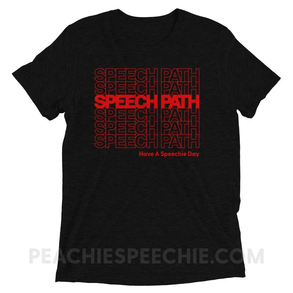 Speech Path Tri-Blend Tee - Solid Black Triblend / XS - T-Shirts & Tops peachiespeechie.com