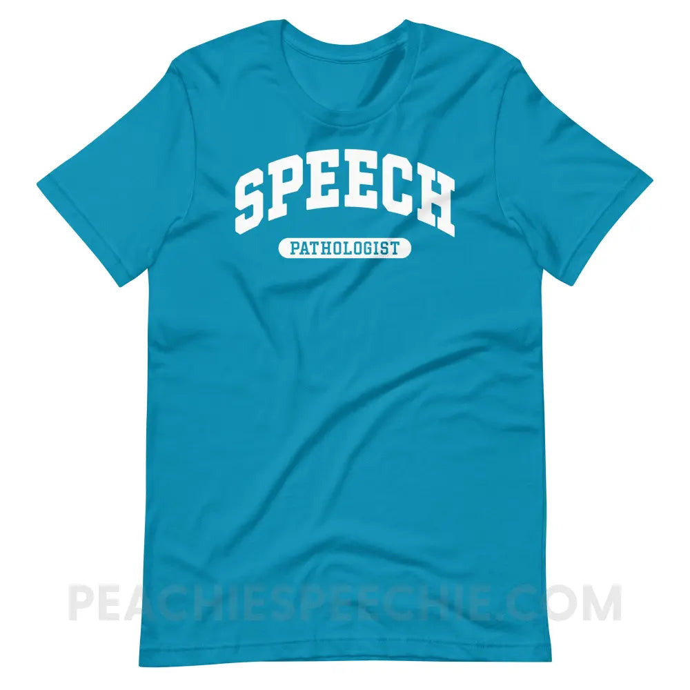 Speech Pathologist Arch Premium Soft Tee - Aqua / S - T-Shirt peachiespeechie.com
