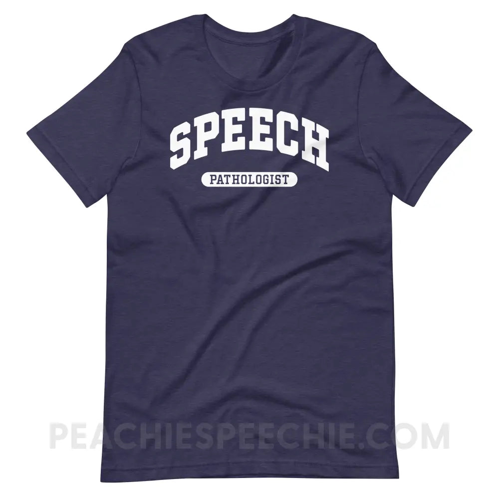Speech Pathologist Arch Premium Soft Tee - Heather Midnight Navy / S - T-Shirt peachiespeechie.com