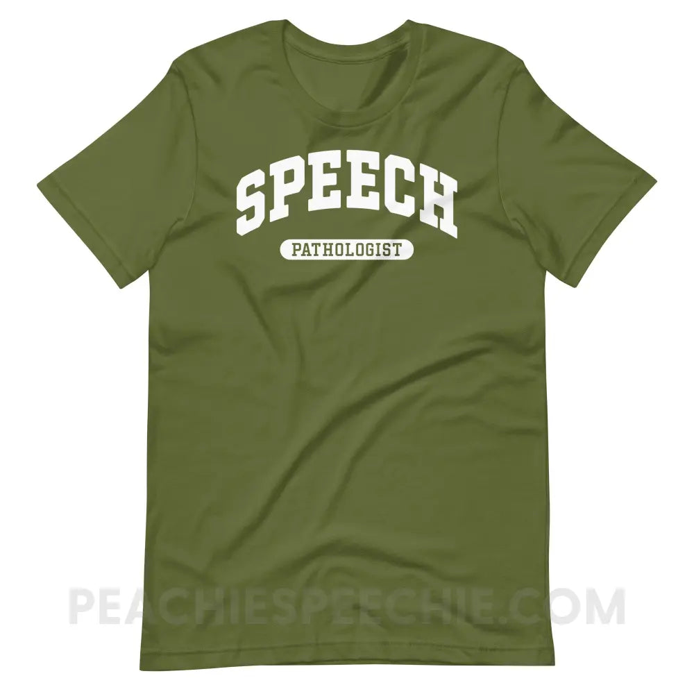 Speech Pathologist Arch Premium Soft Tee - Olive / S - T-Shirt peachiespeechie.com