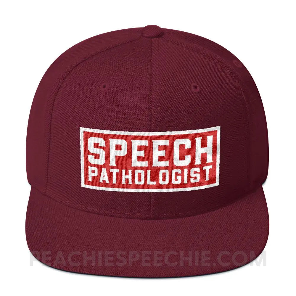 Speech Pathologist Wool Blend Ball Cap - Maroon - Hats peachiespeechie.com
