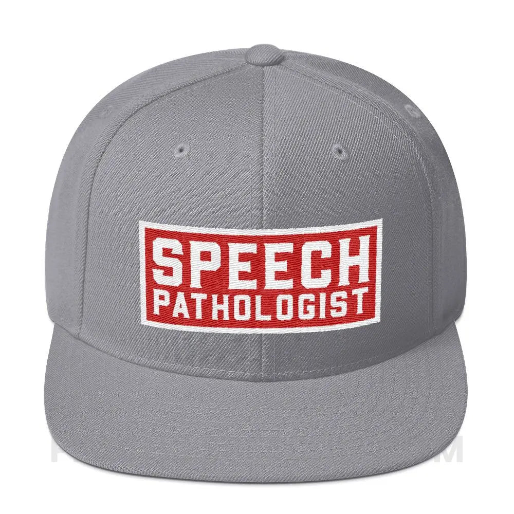 Speech Pathologist Wool Blend Ball Cap - Silver - Hats peachiespeechie.com