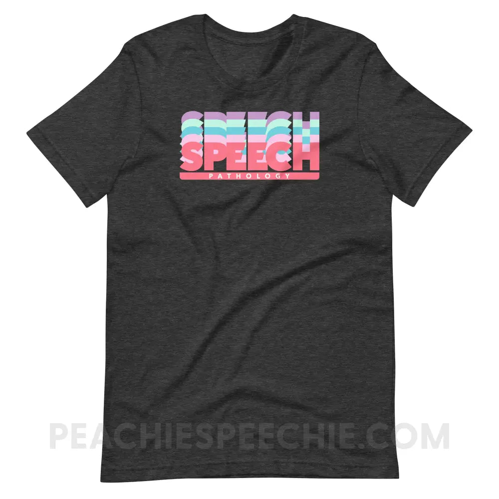 Speech Pathology Color Shades Premium Soft Tee - Dark Grey Heather / XS - peachiespeechie.com