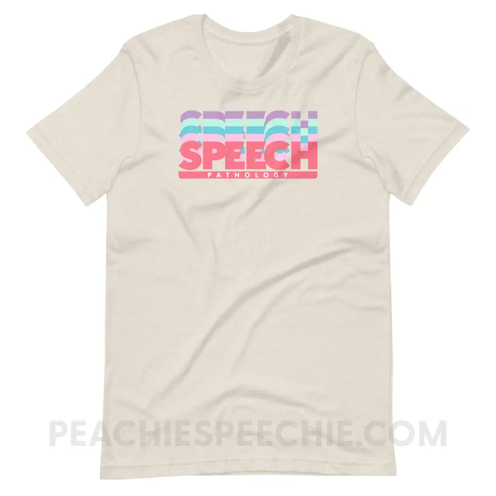 Speech Pathology Color Shades Premium Soft Tee - Heather Dust / S - peachiespeechie.com
