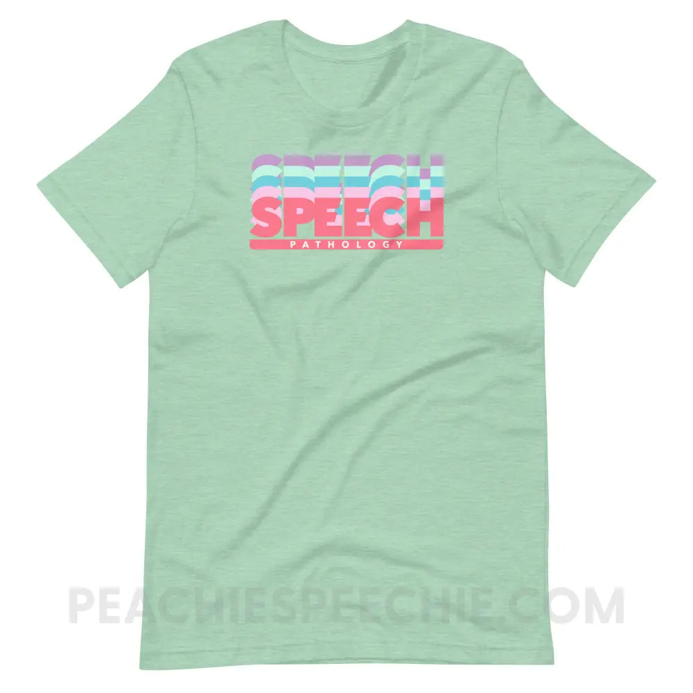 Speech Pathology Color Shades Premium Soft Tee - Heather Prism Mint / XS - peachiespeechie.com