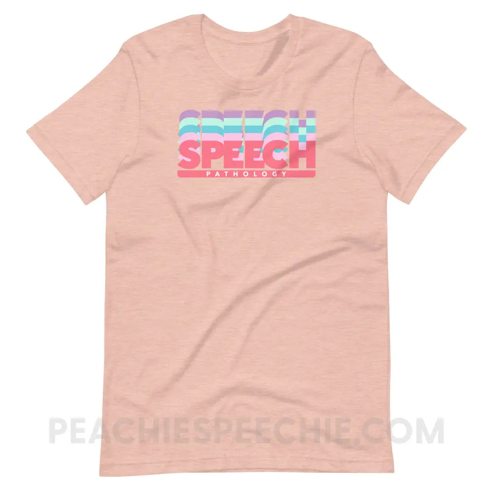 Speech Pathology Color Shades Premium Soft Tee - Heather Prism Peach / XS - peachiespeechie.com