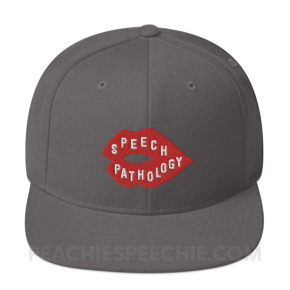 Speech Pathology Lips Premium Ball Cap - Dark Grey - peachiespeechie.com