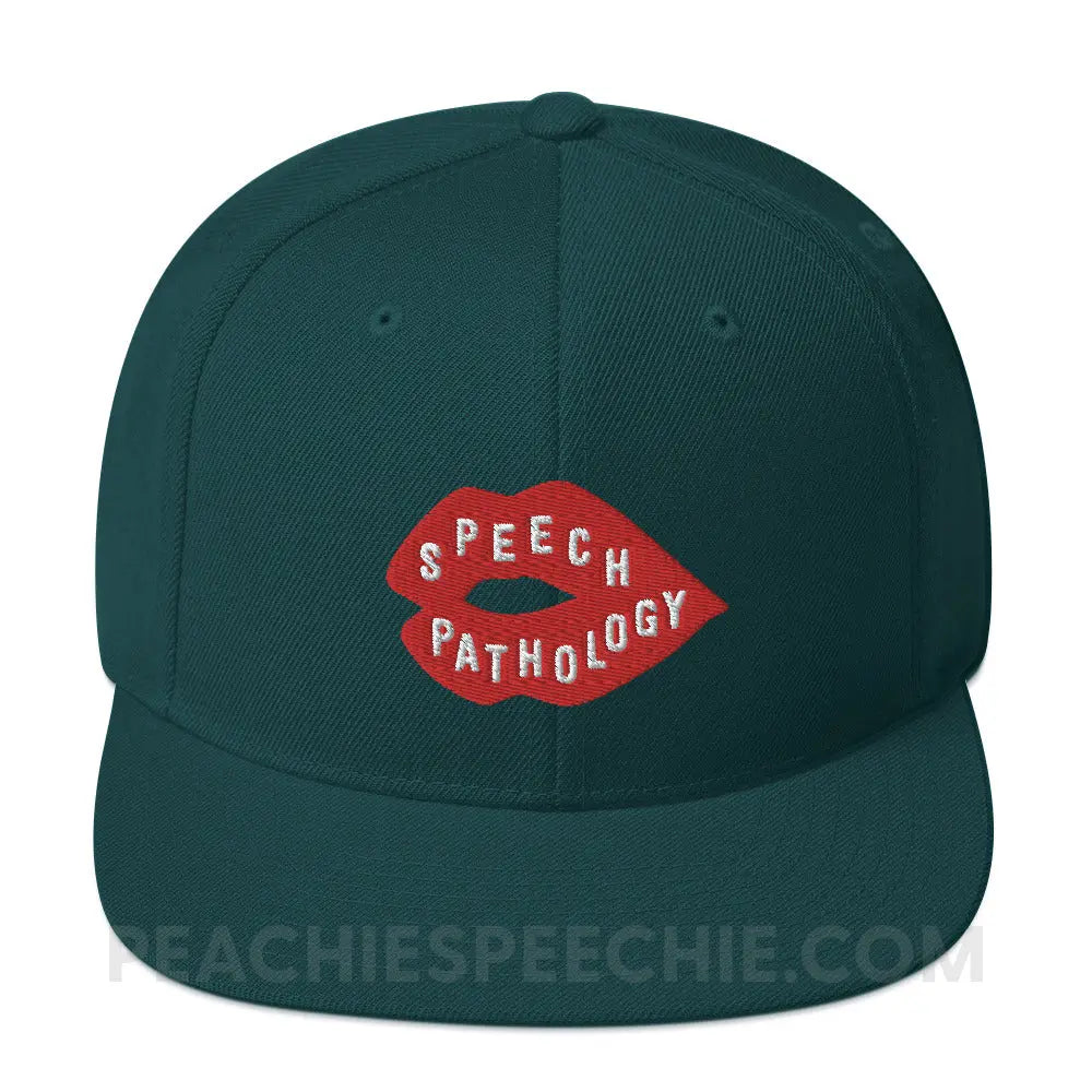 Speech Pathology Lips Premium Ball Cap - Spruce - peachiespeechie.com