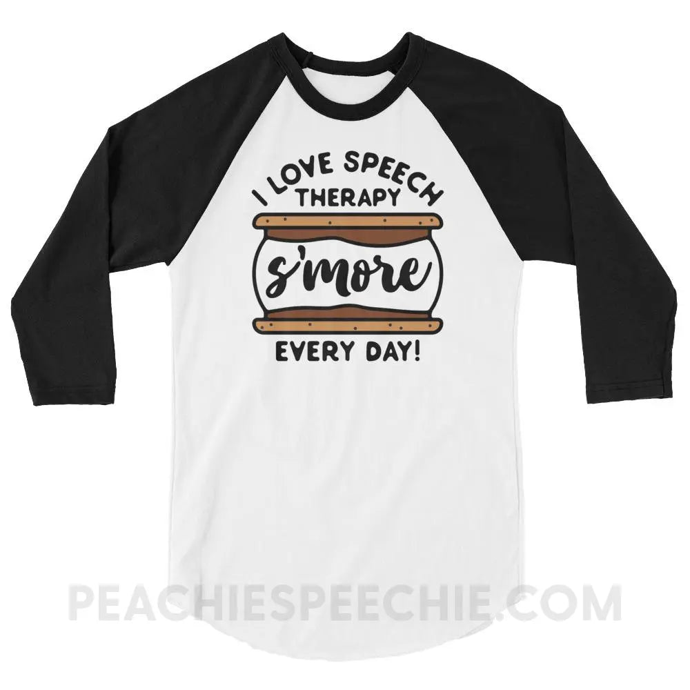 Speech S’more Baseball Tee - White/Black / XS - T-Shirts & Tops peachiespeechie.com