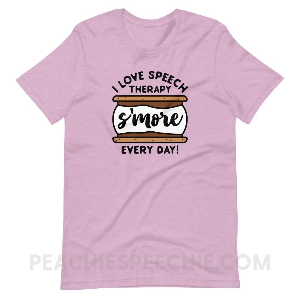 Speech S’more Premium Soft Tee - Heather Prism Lilac / XS - T-Shirts & Tops peachiespeechie.com