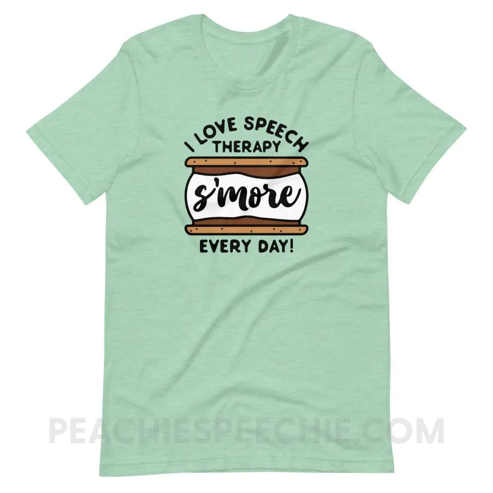Speech S’more Premium Soft Tee - Heather Prism Mint / XS - T-Shirts & Tops peachiespeechie.com