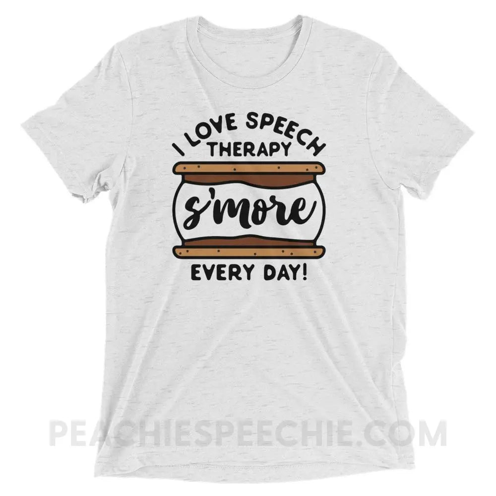 Speech S’more Tri-Blend Tee - White Fleck Triblend / XS - T-Shirts & Tops peachiespeechie.com