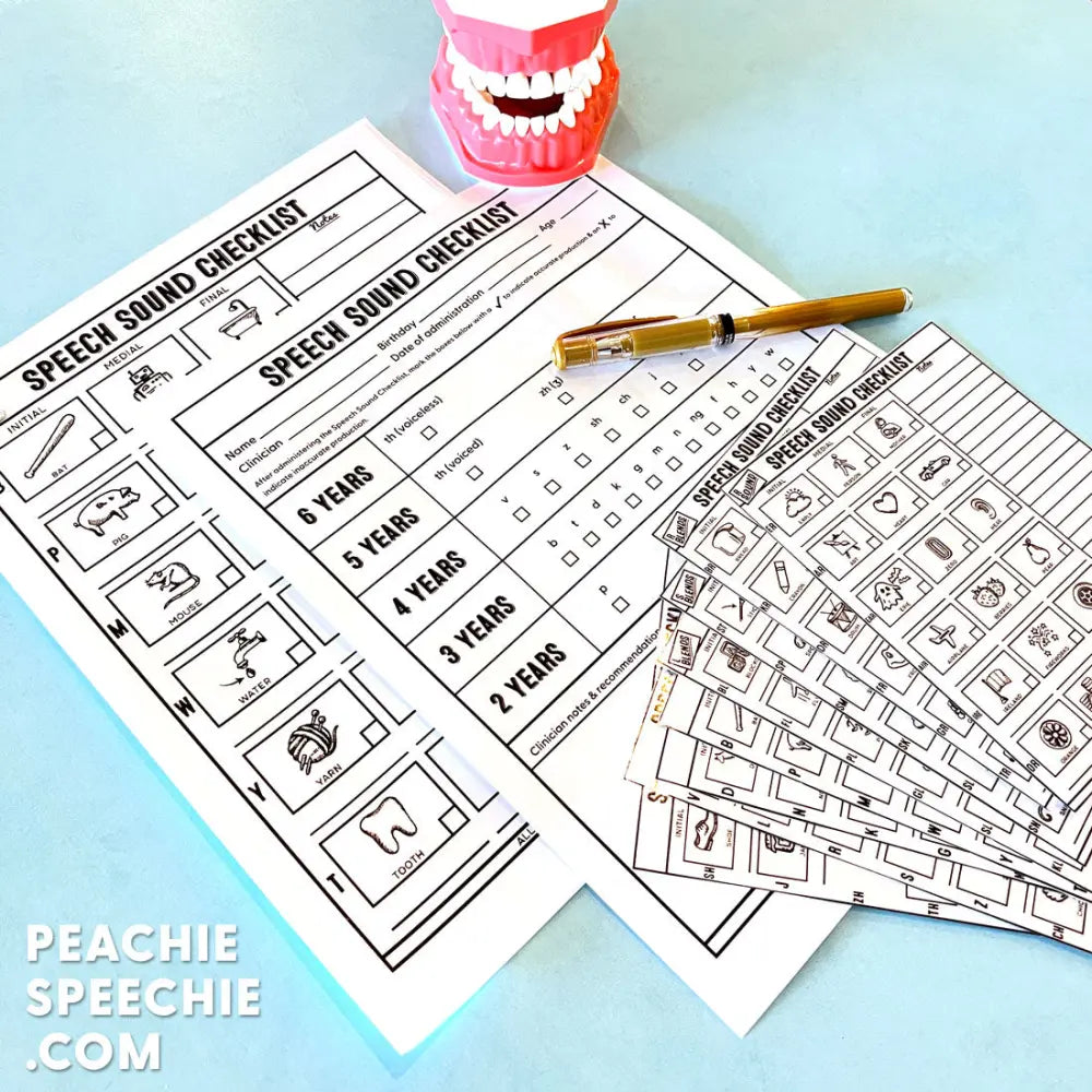Speech Sound Checklist (No-Prep Articulation Screener) - Materials peachiespeechie.com