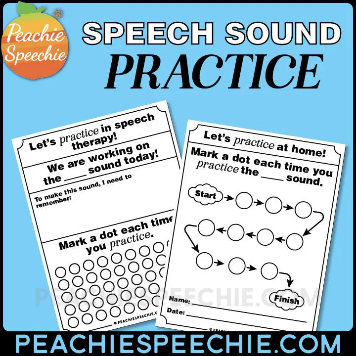 Speech Sound Practice for School and Home - Materials peachiespeechie.com
