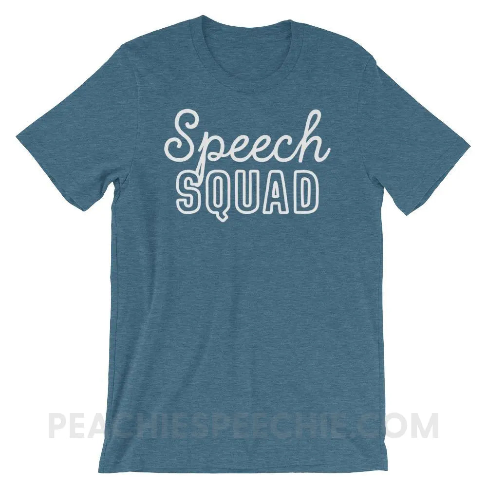 Speech Squad Premium Soft Tee - Heather Deep Teal / S - T-Shirts & Tops peachiespeechie.com
