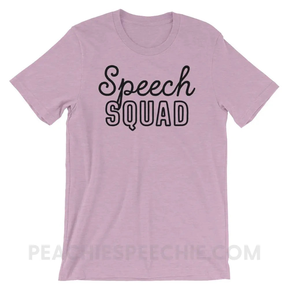 Speech Squad Premium Soft Tee - Heather Prism Lilac / XS - T-Shirts & Tops peachiespeechie.com