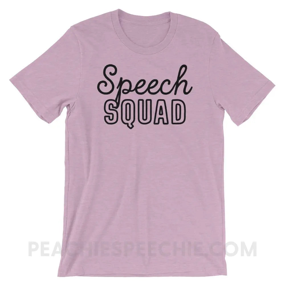 Speech Squad Premium Soft Tee - Heather Prism Lilac / XS - T-Shirts & Tops peachiespeechie.com