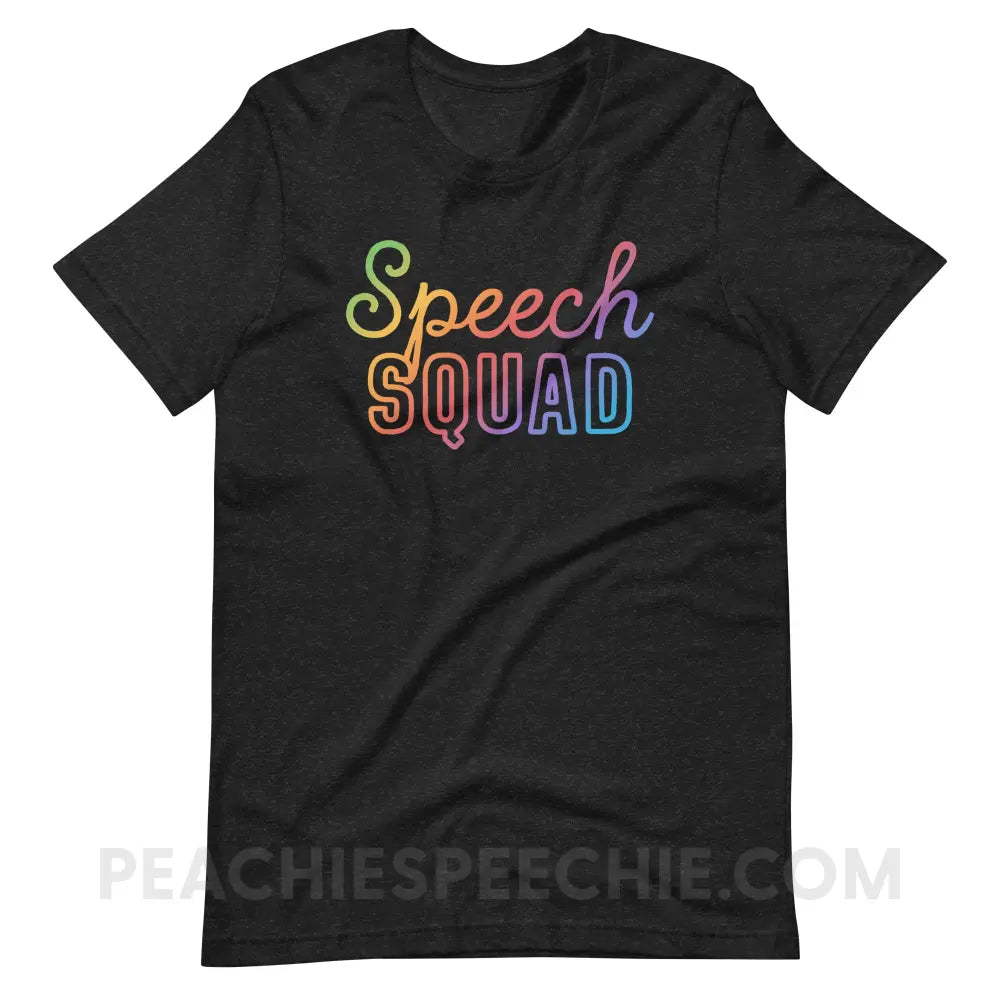Speech Squad Rainbow Edition Premium Soft Tee - Black Heather / XS - T-Shirt peachiespeechie.com