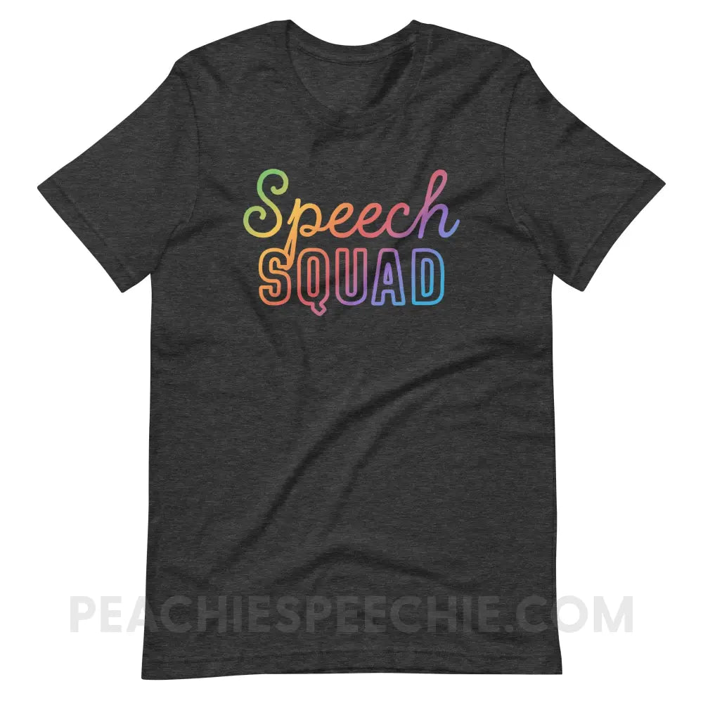 Speech Squad Rainbow Edition Premium Soft Tee - Dark Grey Heather / XS - T-Shirt peachiespeechie.com