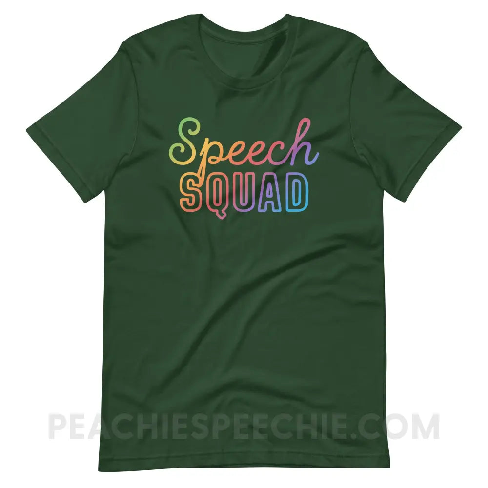 Speech Squad Rainbow Edition Premium Soft Tee - Forest / S - T-Shirt peachiespeechie.com