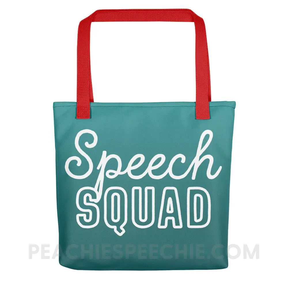 Speech Squad Tote Bag - Red - Bags peachiespeechie.com