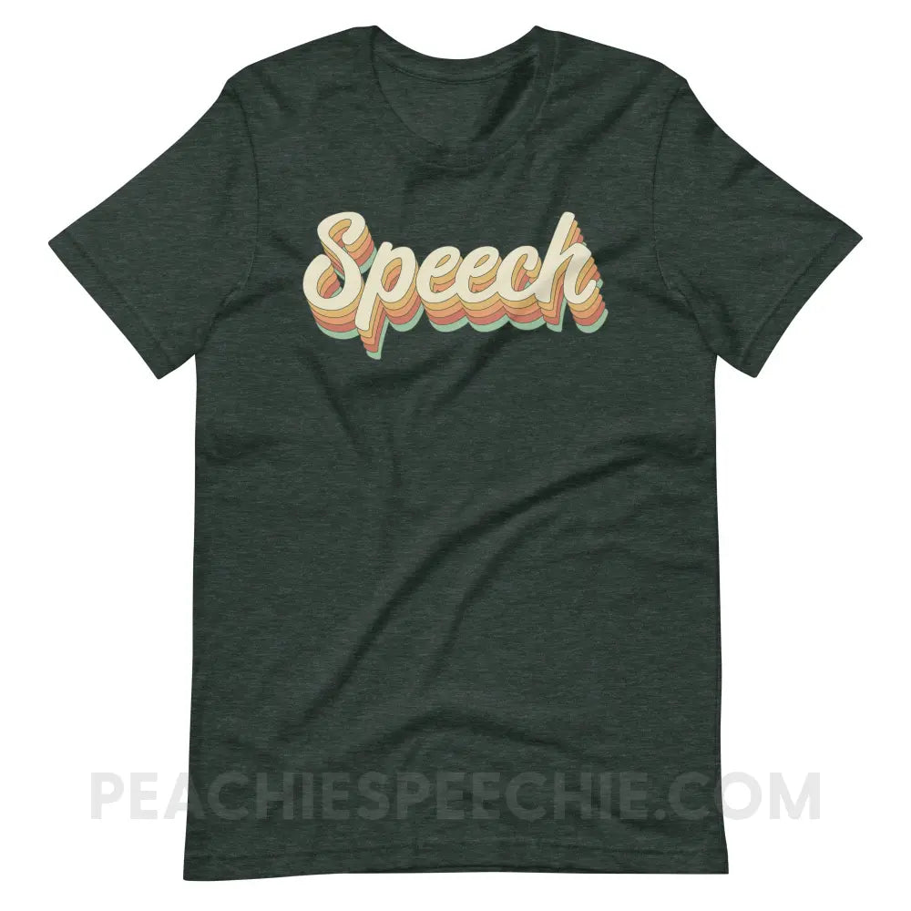 Speech Stack Premium Soft Tee - Heather Forest / S - peachiespeechie.com