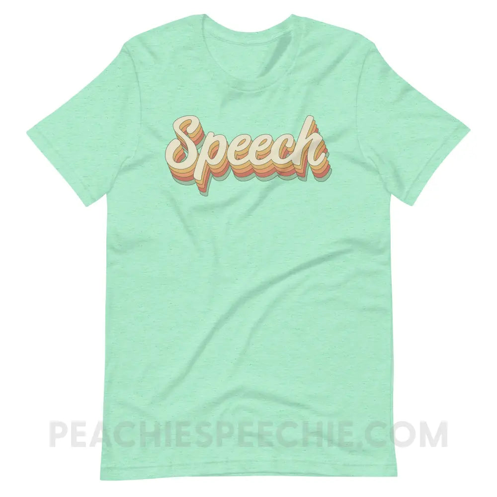 Speech Stack Premium Soft Tee - Heather Mint / S - peachiespeechie.com