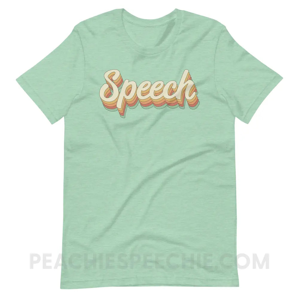 Speech Stack Premium Soft Tee - Heather Prism Mint / XS - peachiespeechie.com