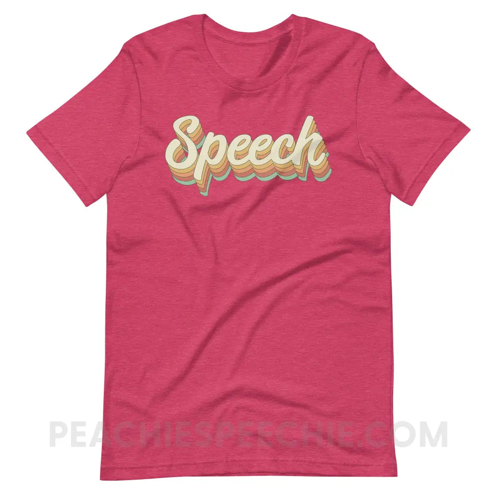 Speech Stack Premium Soft Tee - Heather Raspberry / S - peachiespeechie.com