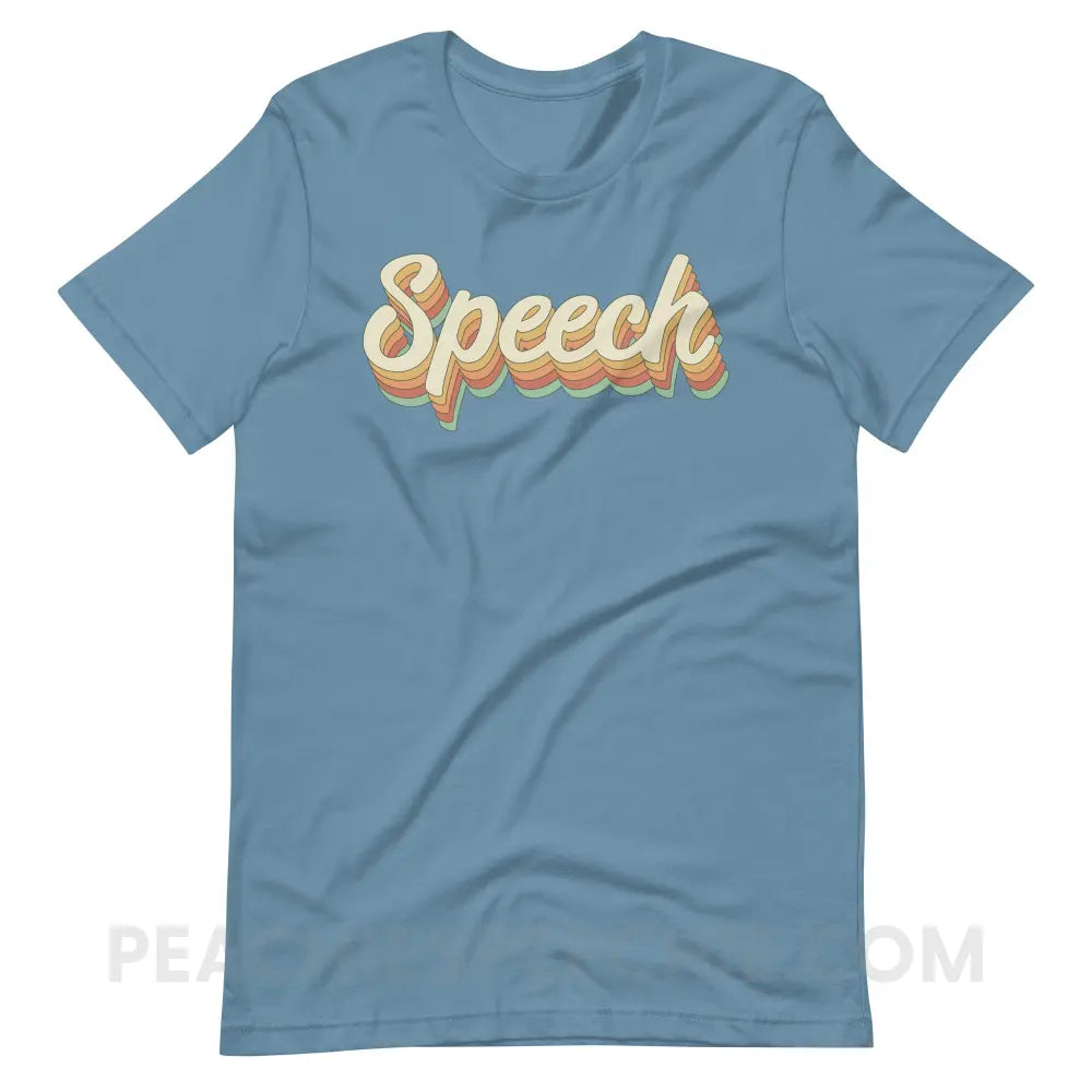 Speech Stack Premium Soft Tee - Steel Blue / S - peachiespeechie.com