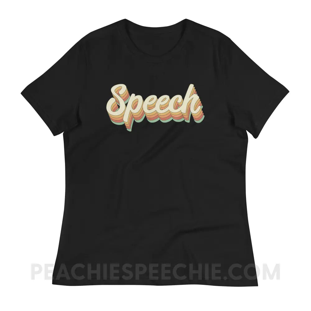 Speech Stack Women’s Relaxed Tee - Black / S - peachiespeechie.com
