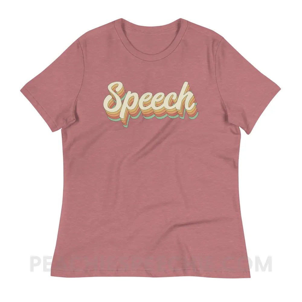 Speech Stack Women’s Relaxed Tee - Heather Mauve / S - peachiespeechie.com