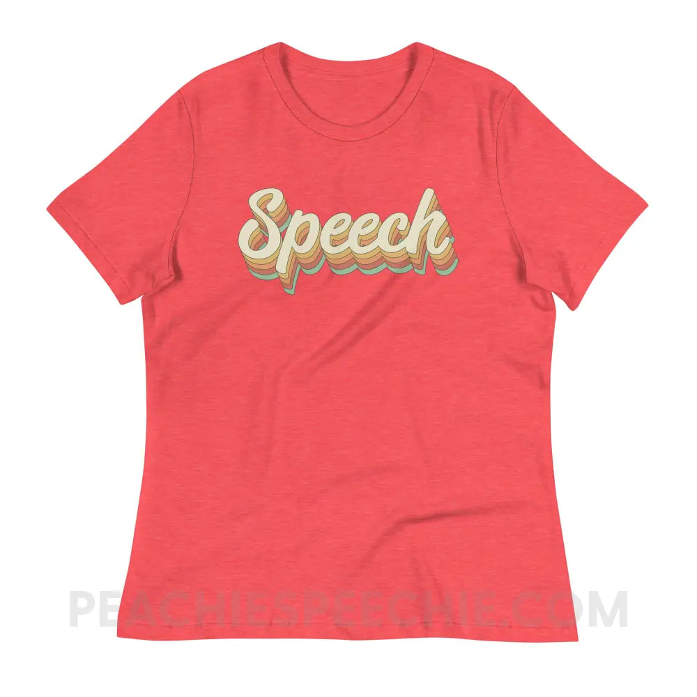 Speech Stack Women’s Relaxed Tee - Heather Red / S - peachiespeechie.com
