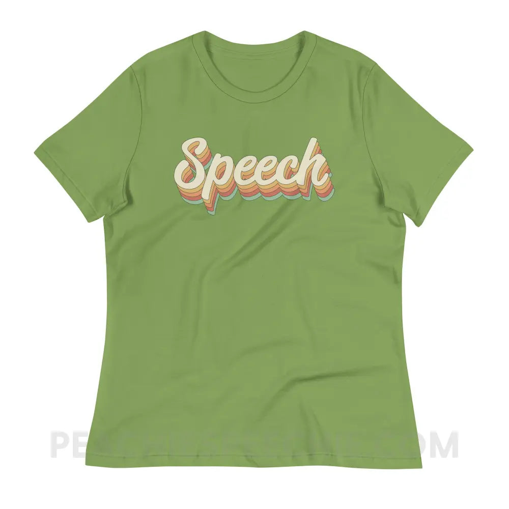Speech Stack Women’s Relaxed Tee - Leaf / S - peachiespeechie.com