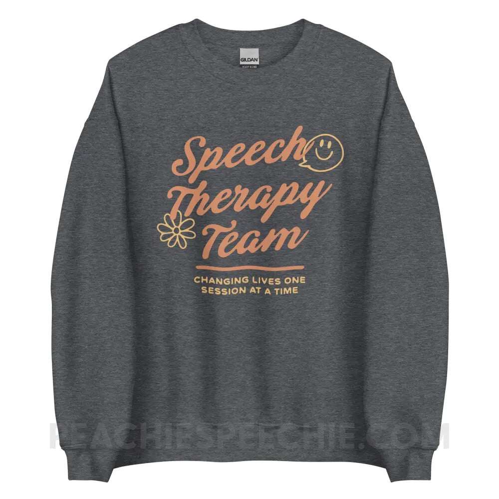 Speech Team Changing Lives Classic Sweatshirt - Dark Heather / S - peachiespeechie.com