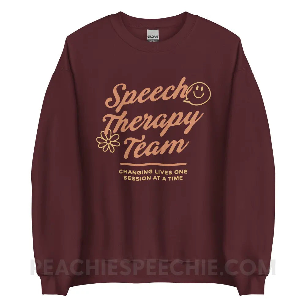 Speech Team Changing Lives Classic Sweatshirt - Maroon / S - peachiespeechie.com