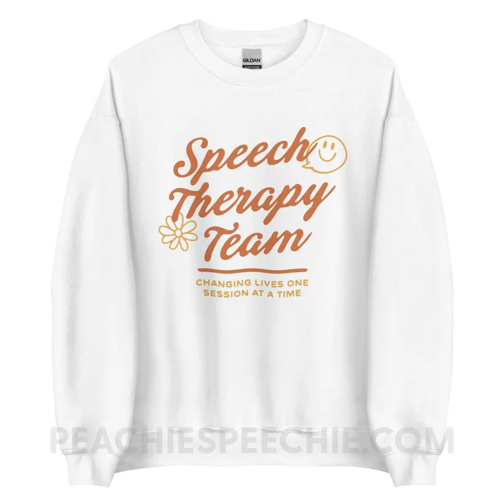Speech Team Changing Lives Classic Sweatshirt - White / S - peachiespeechie.com