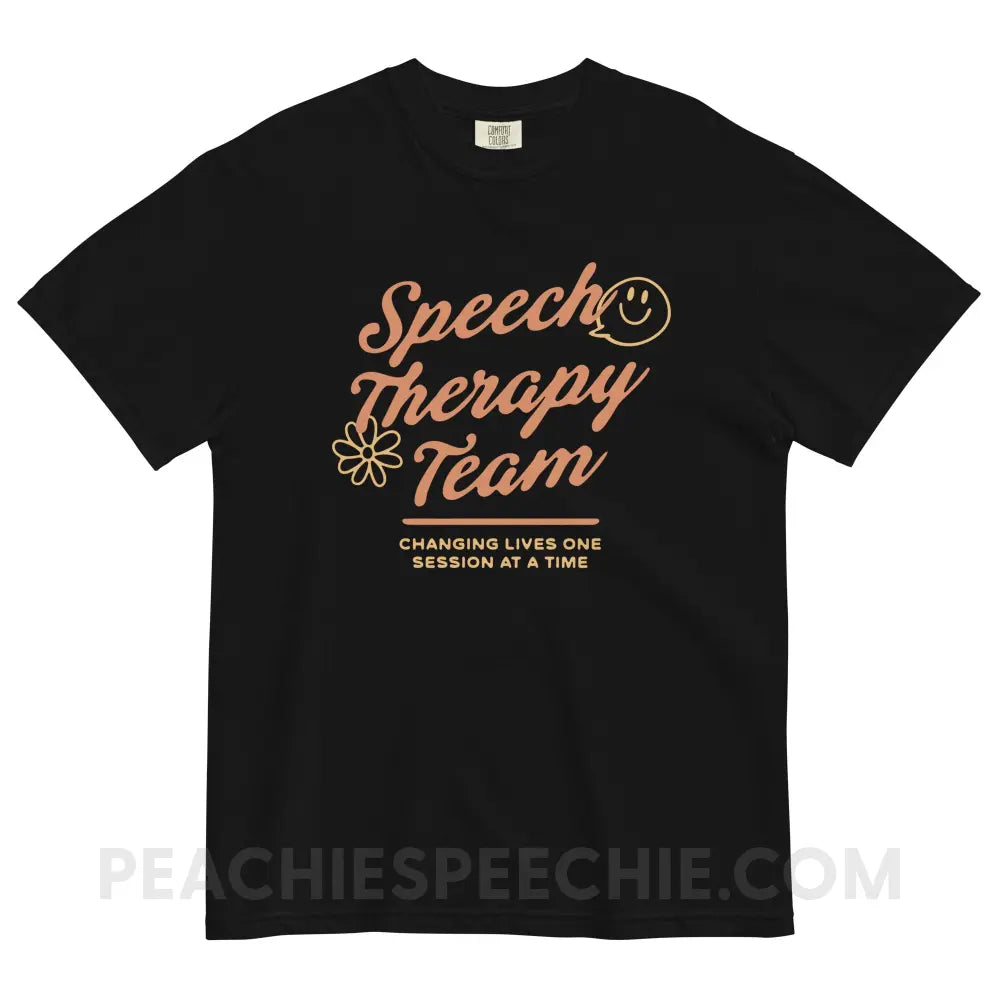Speech Team Changing Lives Comfort Colors Tee - Black / S - peachiespeechie.com