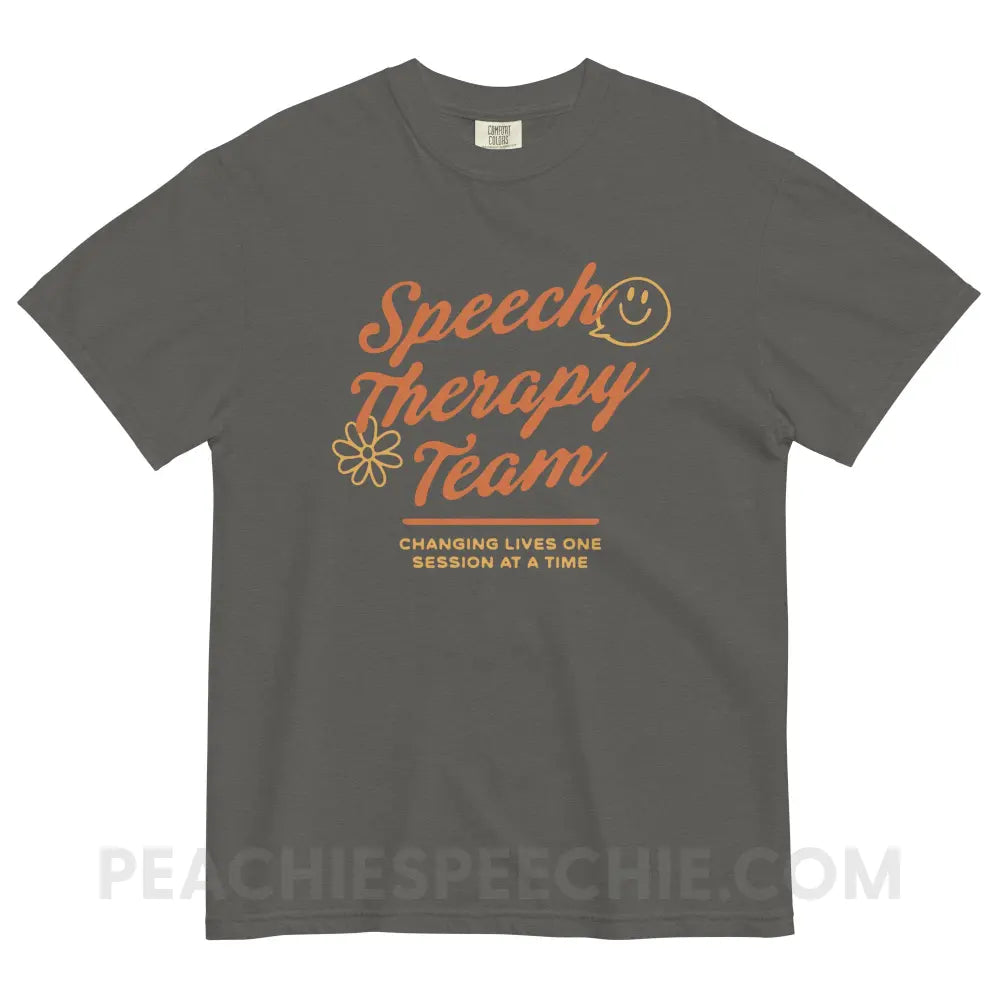 Speech Team Changing Lives Comfort Colors Tee - Pepper / S - peachiespeechie.com