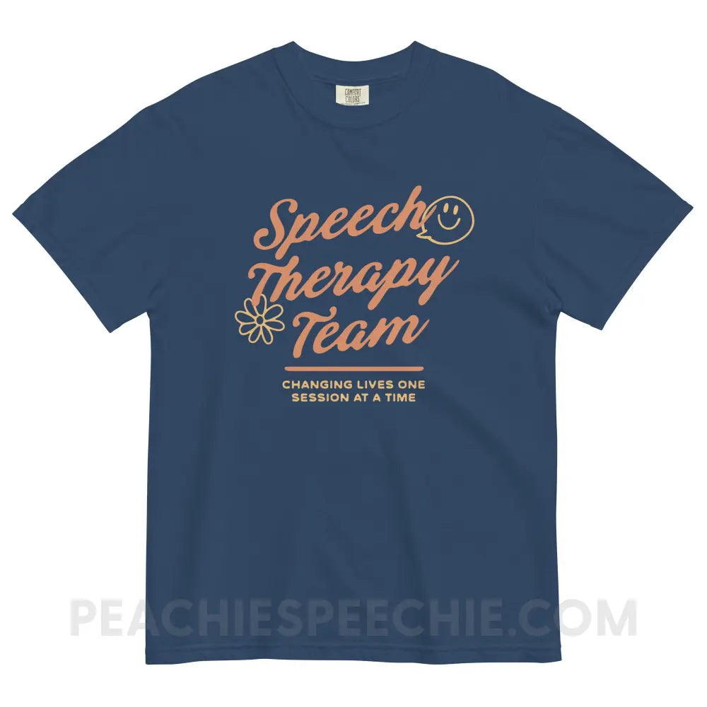Speech Team Changing Lives Comfort Colors Tee - True Navy / S - peachiespeechie.com
