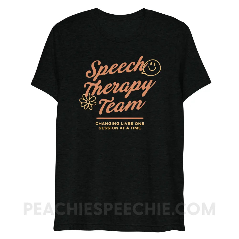 Speech Team Changing Lives Tri - Blend Tee - Solid Black Triblend / XS - peachiespeechie.com