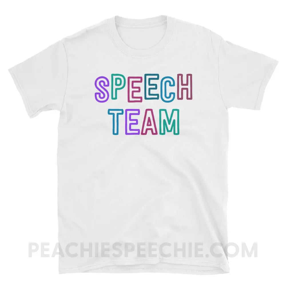 Speech Team Classic Tee - White / S - T-Shirts & Tops peachiespeechie.com