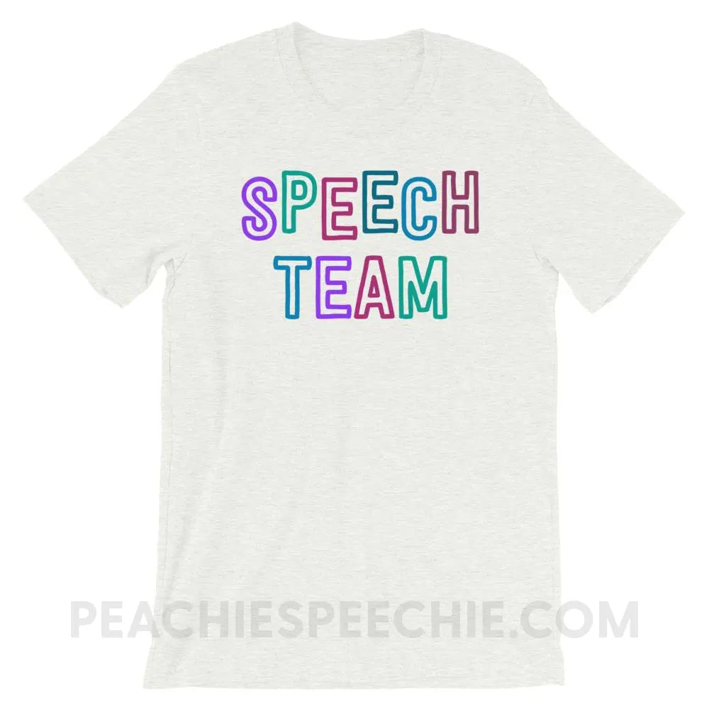 Speech Team Premium Soft Tee - Ash / S - T-Shirts & Tops peachiespeechie.com