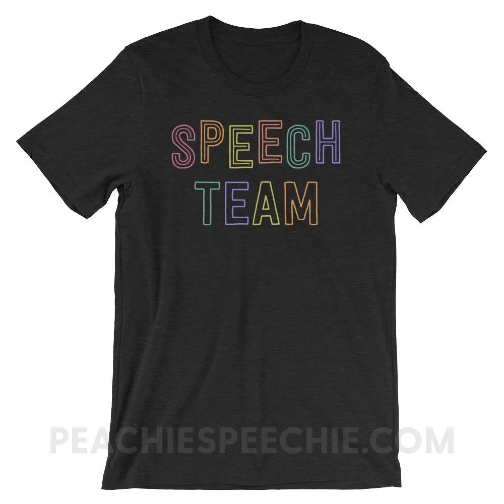 Speech Team Premium Soft Tee - Black Heather / XS - T-Shirts & Tops peachiespeechie.com